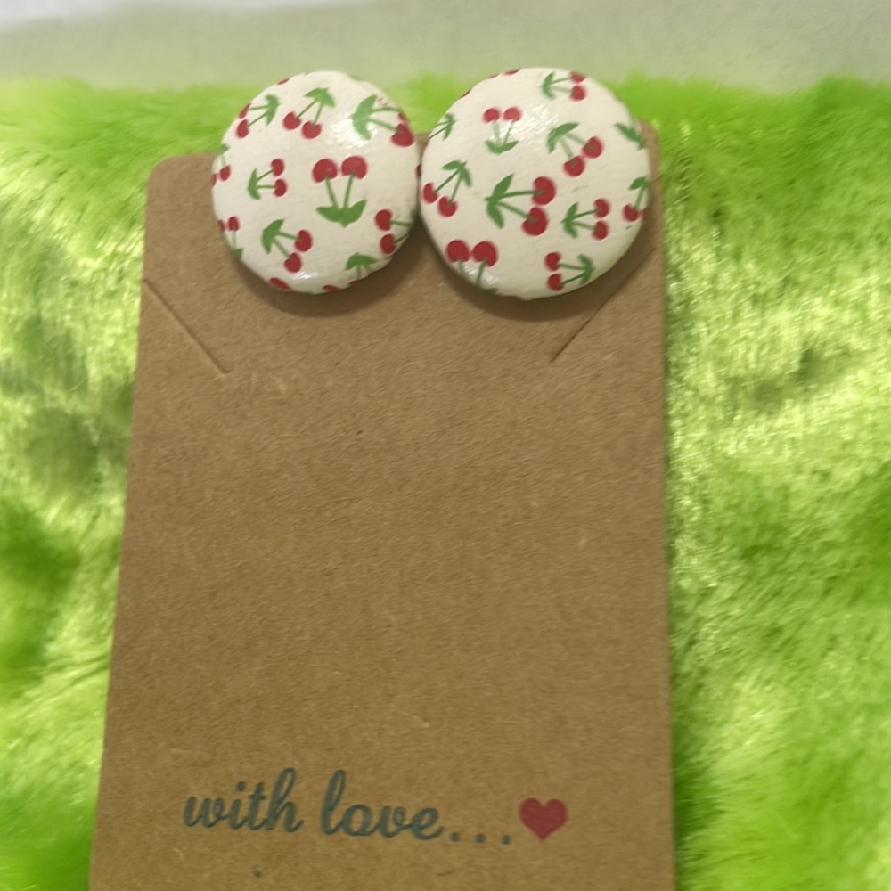 Cherry clip earrings